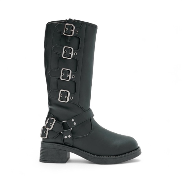 Alden Buckle Knee High Boots - Black Size 8 - Picture 1 of 3